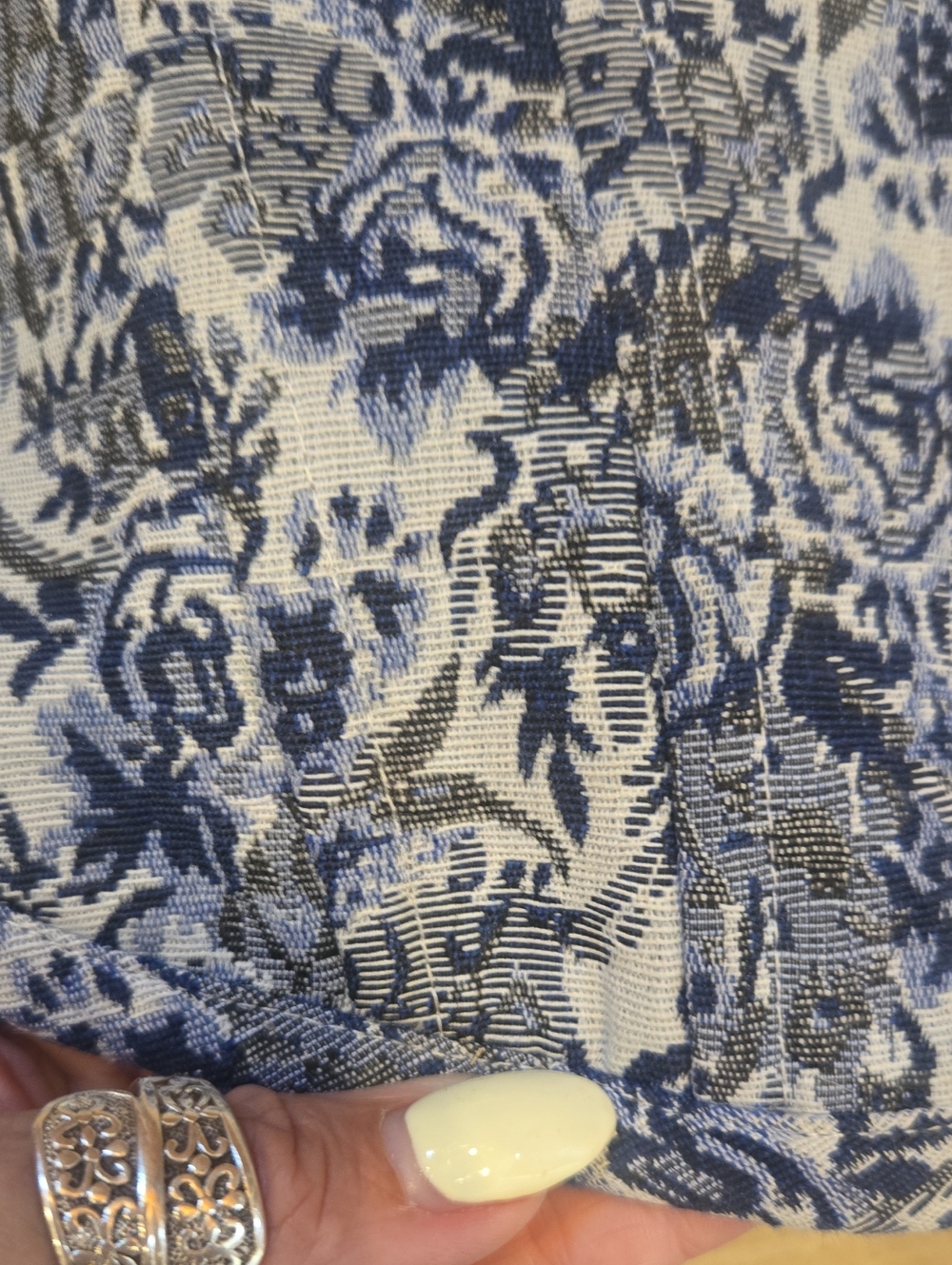New Altar'd State Denim Blue Floral Print Back Zipper Corset - Picture 2 of 10